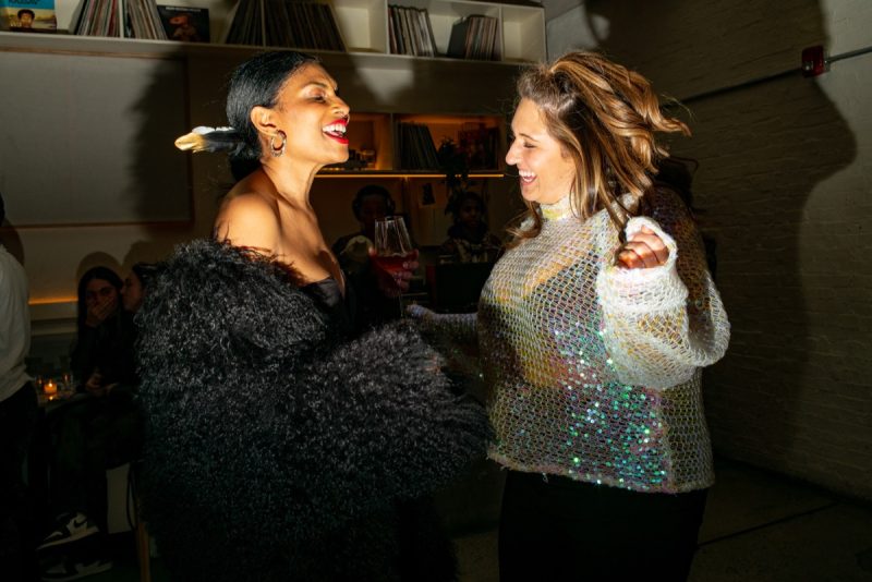 Artist Ebony Brown and Carly Fisher hitting the dance floor